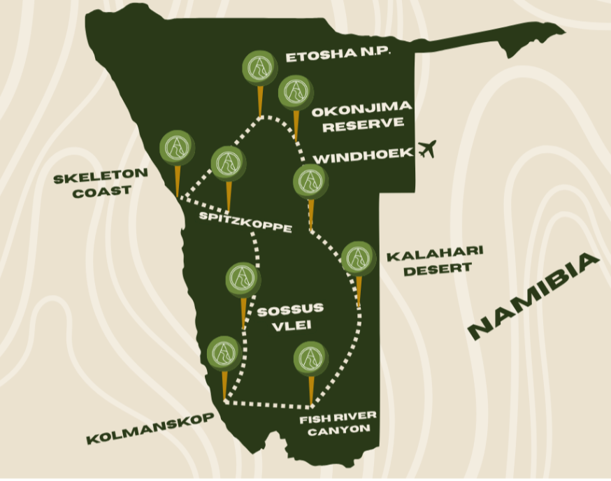 Route overview – 18 day roadtrip with rooftop tent